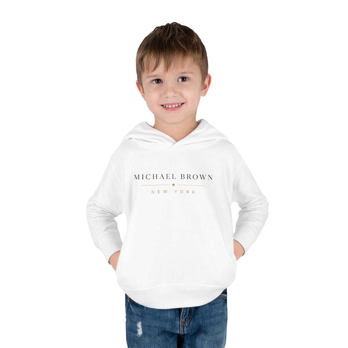 Toddler Hoodie — "Michael Brown New York" Minimalist Fleece Pullover