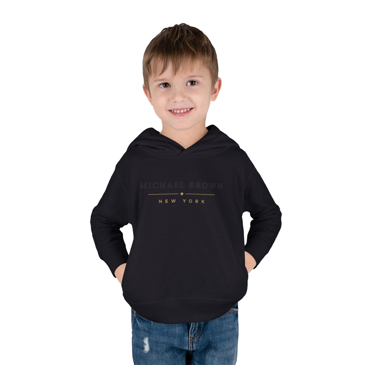 Toddler Hoodie — "Michael Brown New York" Minimalist Fleece Pullover
